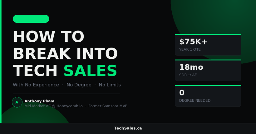 How to Break Into Tech Sales in 2026 (With No Experience)
